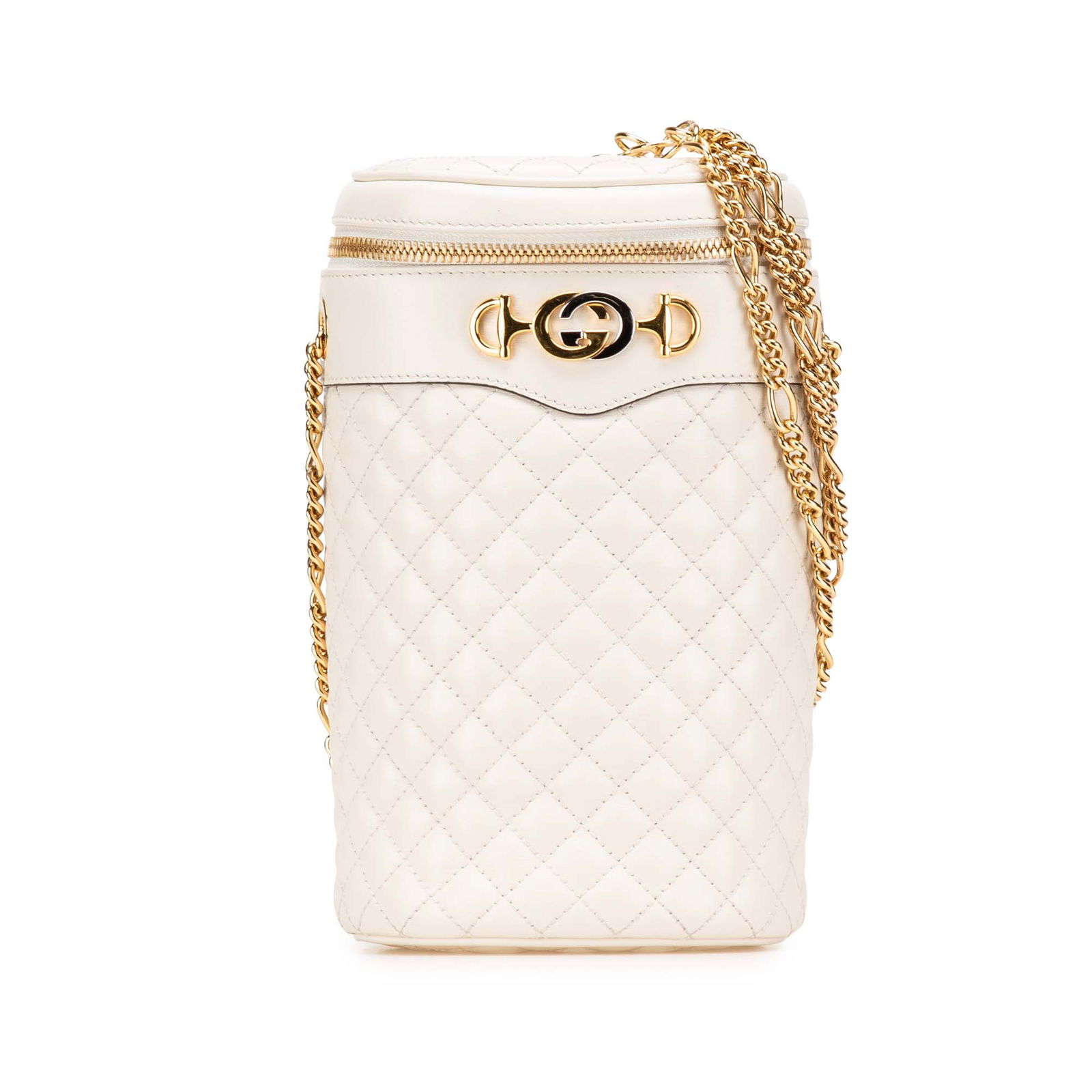 Gucci Calfskin Trapuntata Zumi White Convertible Bag: Gucci Calfskin Trapuntata Zumi White Convertible Bag The Gucci Calfskin Trapuntata Zumi Convertible Bag showcases a sophisticated design with a quilted leather body, perfect for both casual and formal