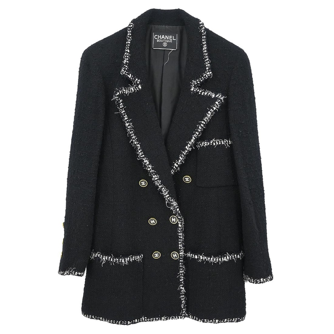 Chanel Vintage Black Wool Double Breasted Jacket (1 of 10)
