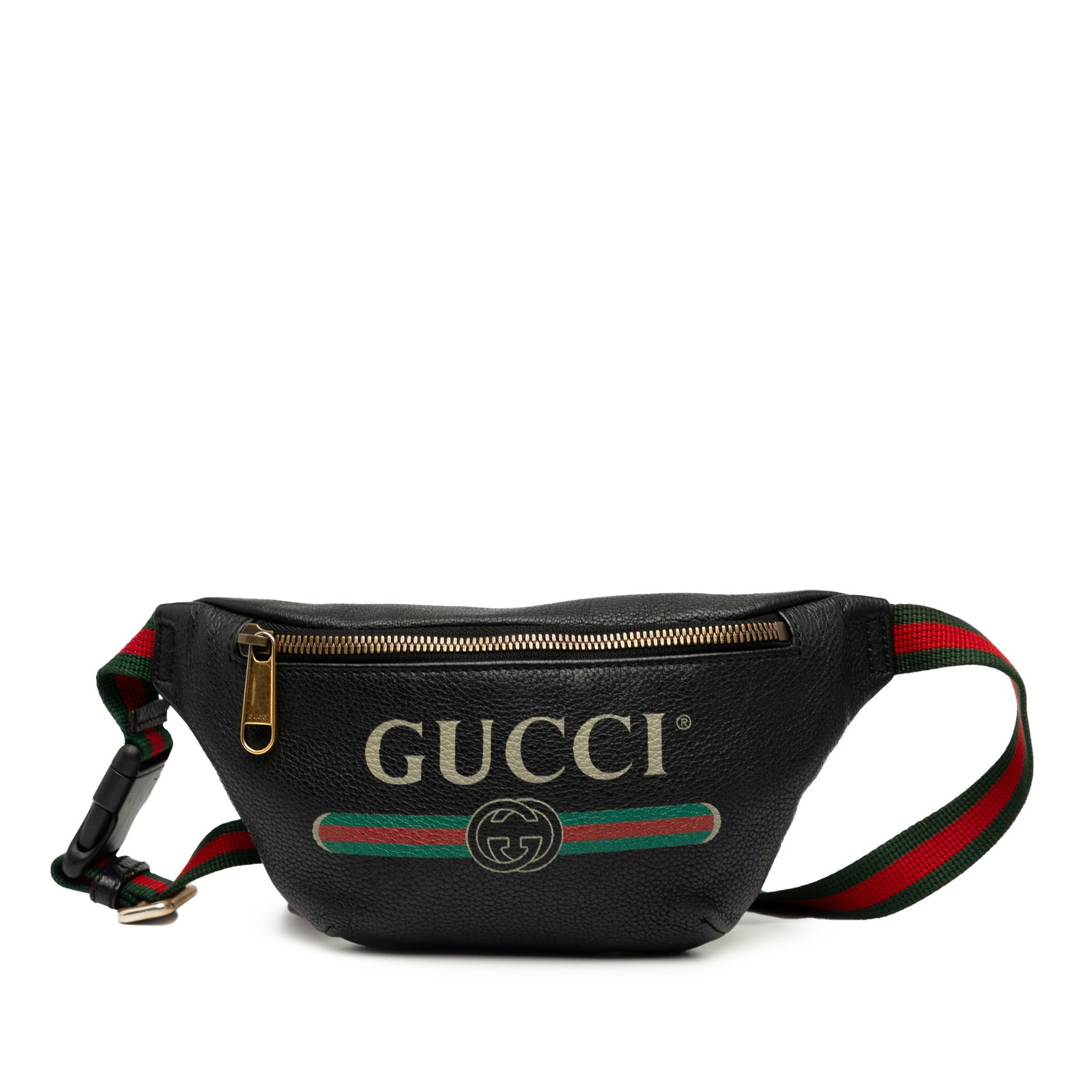 Gucci Small Grained Calfskin Black Logo Belt Bag (1 of 8)