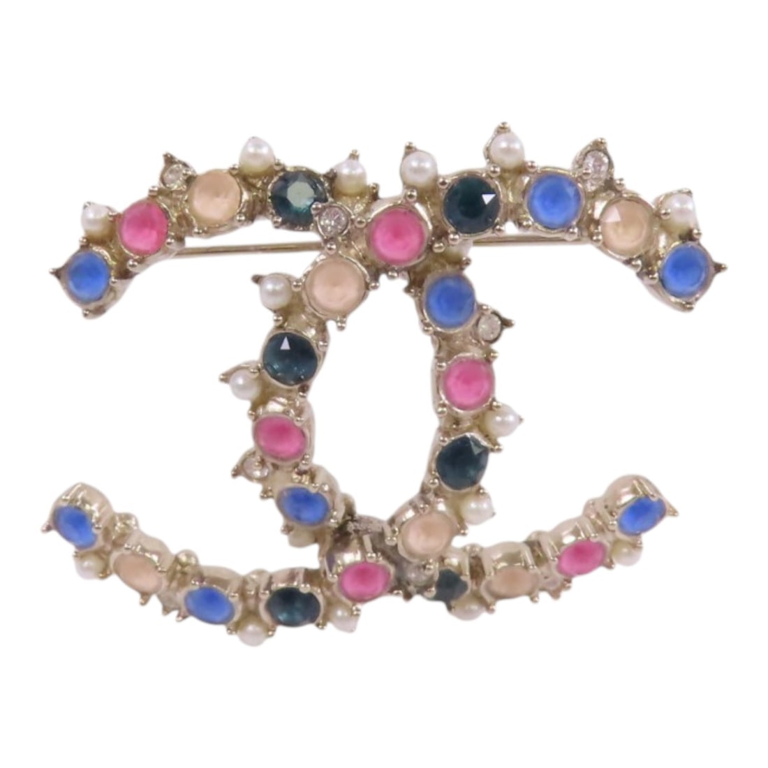 CHANEL Multicolor CCGHW CC Brooch Gold Tone Metal (1 of 11)