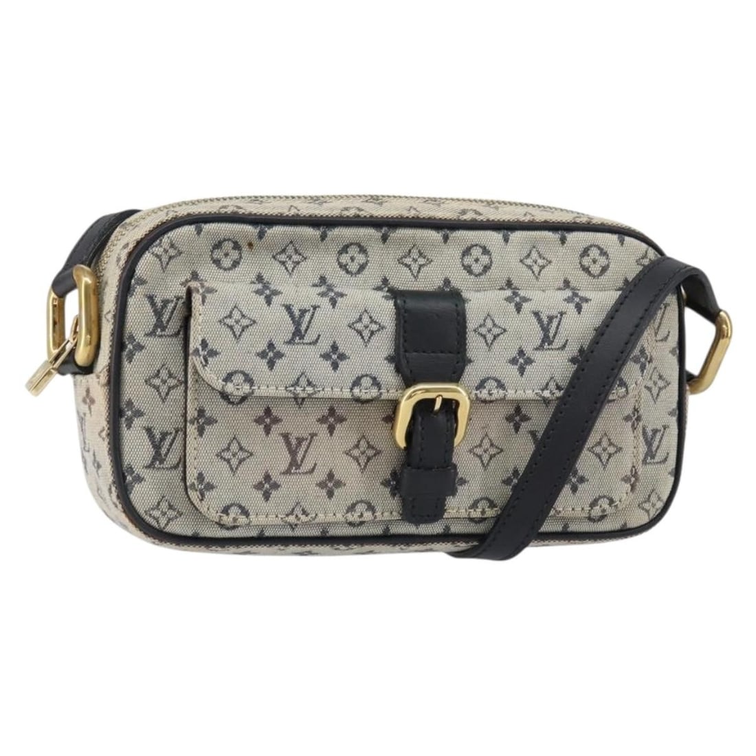 Juliette Shoulder Bag in Blue Canvas with Crossbody Strap by Louis Vuitton: Juliette Shoulder Bag in Blue Canvas with Crossbody Strap by Louis Vuitton This pre-owned Louis Vuitton Juliette crossbody bag features a blue exterior and is designed for women. The bag is in good co