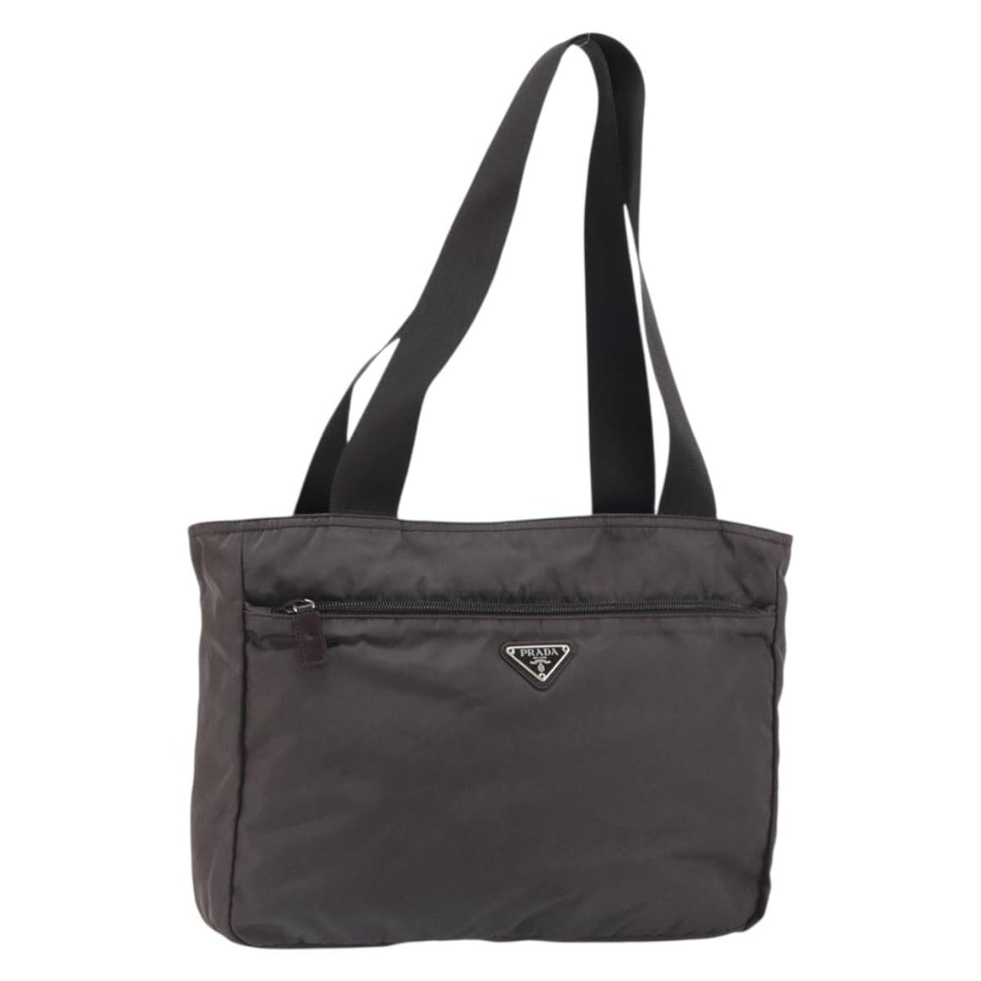 PRADA Gray Silver Nylon Tote Bag Made in Italy Authenticated: PRADA Gray Silver Nylon Tote Bag Made in Italy Authenticated This authentic PRADA Tote Bag combines functionality with luxury, crafted from durable nylon in a stylish gray and silver color palette. Me