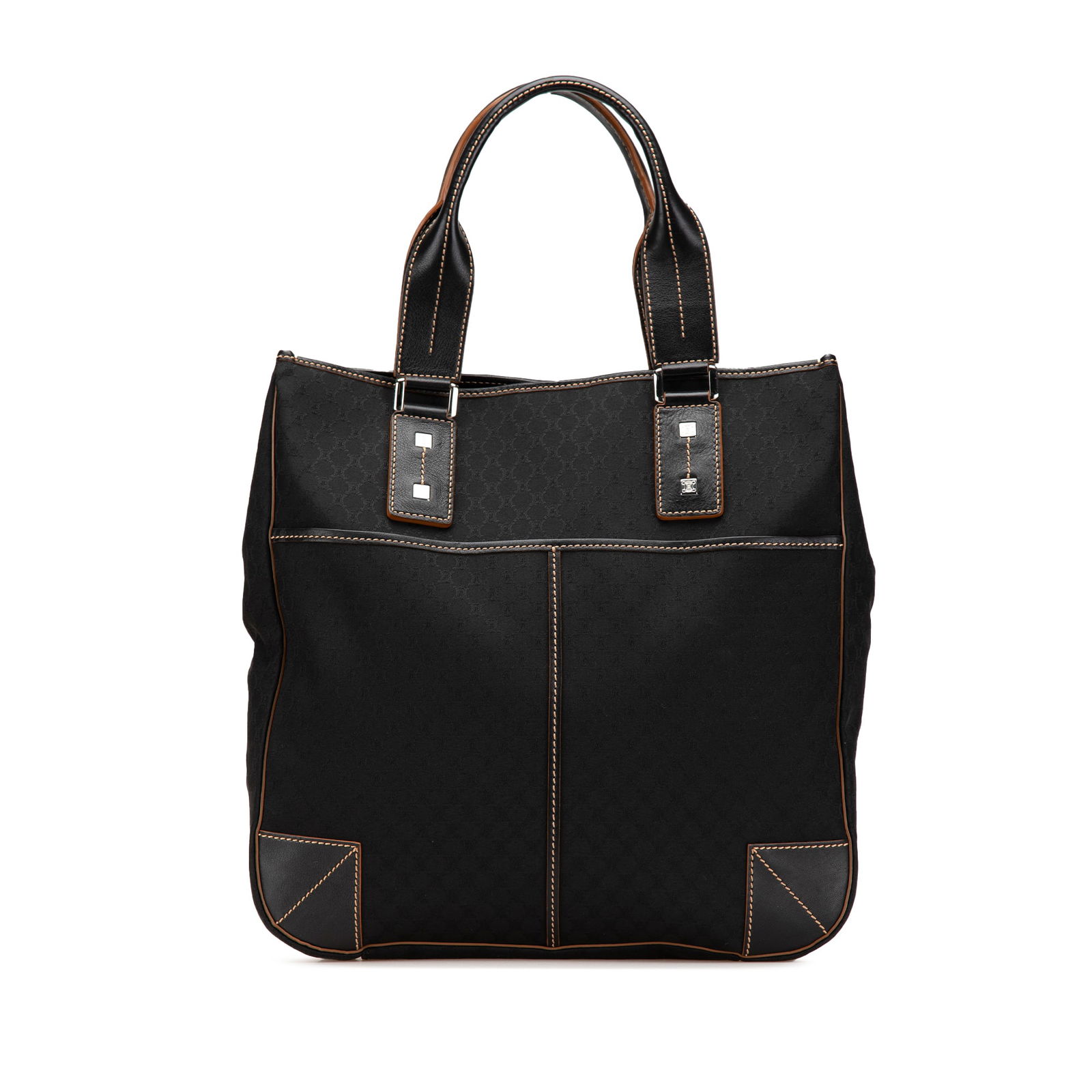 Celine Macadam Black Canvas Tote with Leather Trim (1 of 11)