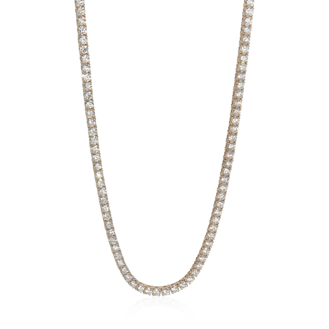 14K Yellow Gold 14.24 ctw Lab-Grown Diamond Tennis Necklace (1 of 3)