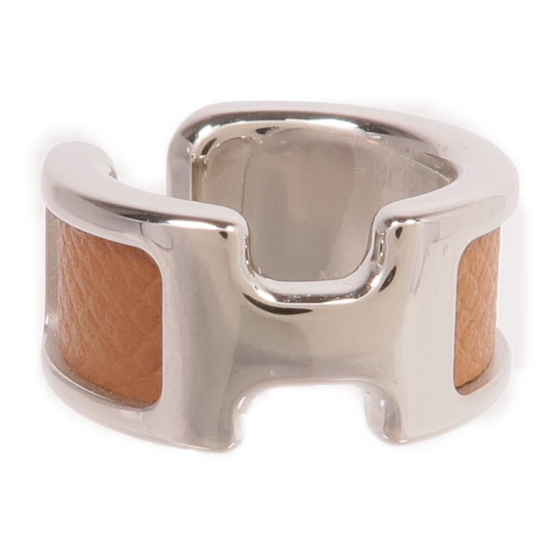 HERMES Olympe Brown Gold Calfskin Ear Cuff Earring (1 of 8)