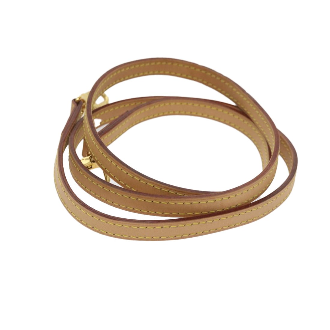 Louis Vuitton Beige Leather Shoulder Strap 45.7 inches Auth AM5217 (1 of 5)