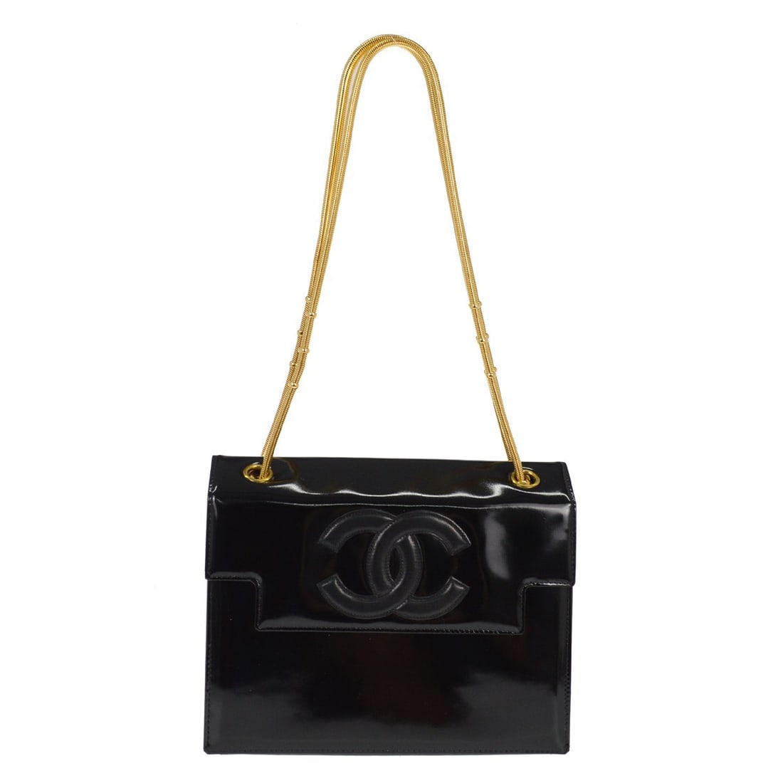 Black Patent Leather Medium Shoulder Bag by Chanel (1 of 7)
