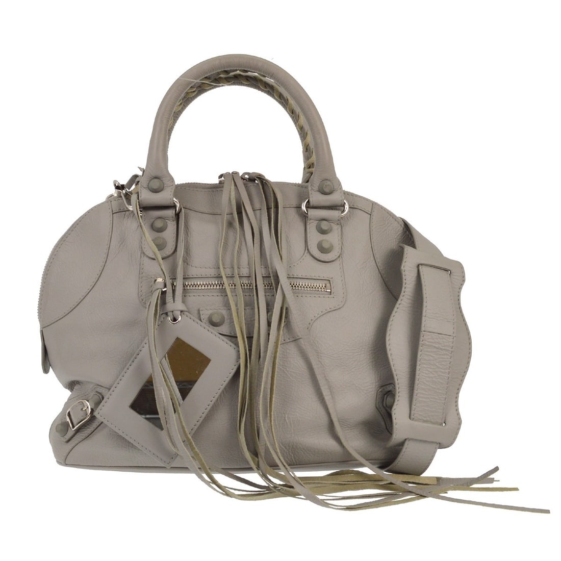 Gray Leather Balenciaga Classic Bowling Medium 2way Top Handle Bag (1 of 6)
