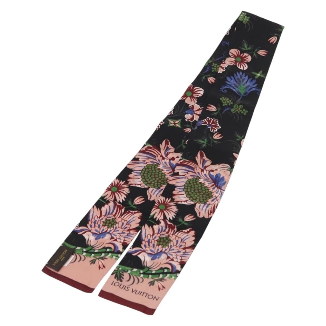 Louis Vuitton MP1905 Bando Flower Black Silk Scarf (1 of 11)