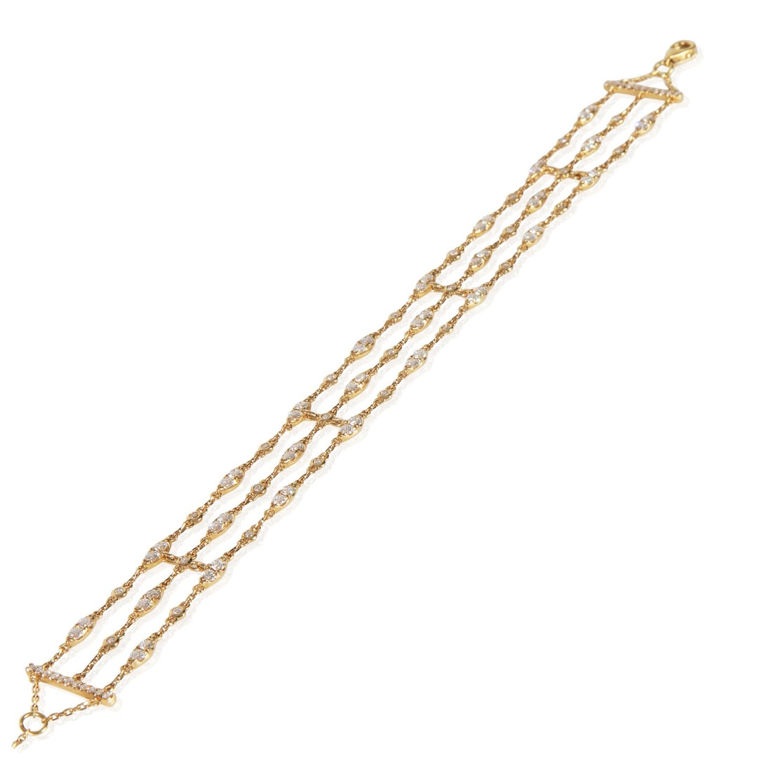 18K Yellow Gold Diamond Bracelet 1.60ct VS1 Women's (1 of 3)