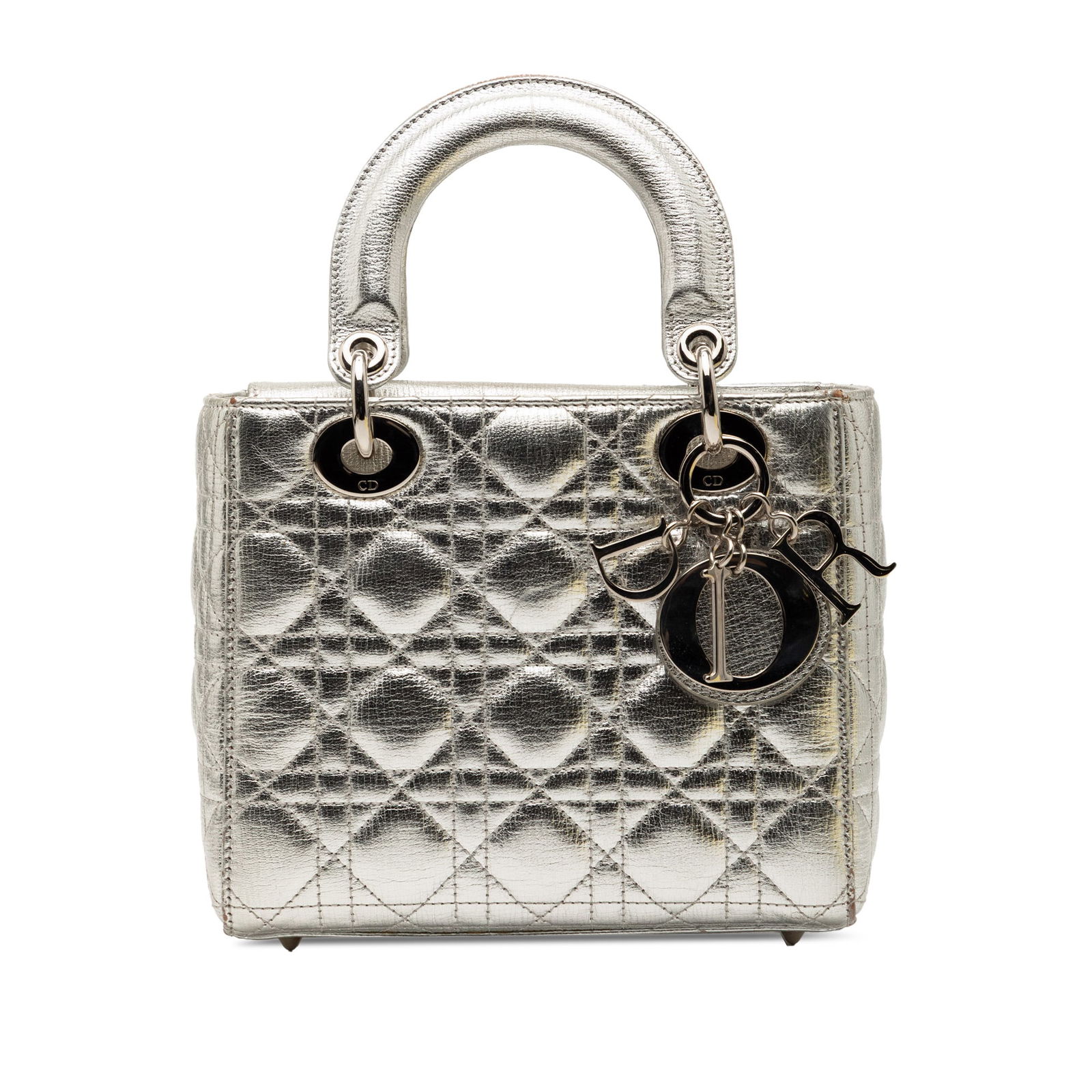 Dior Lady Dior Small Silver Grained Calfskin My ABCDior Cannage Bag (1 of 10)