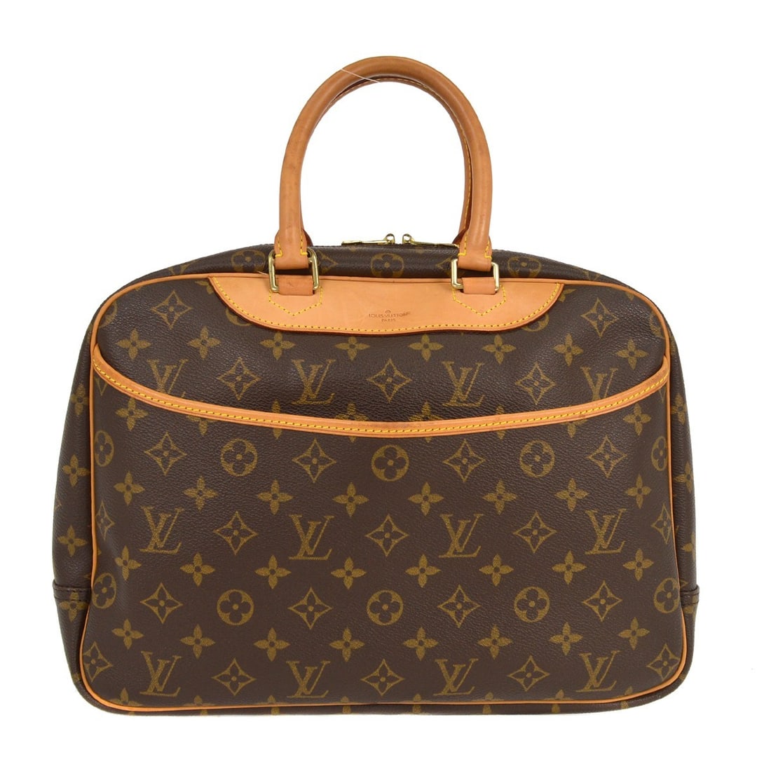 Louis Vuitton Deauville Bowling Vanity Handbag Brown Monogram M47270 (1 of 7)