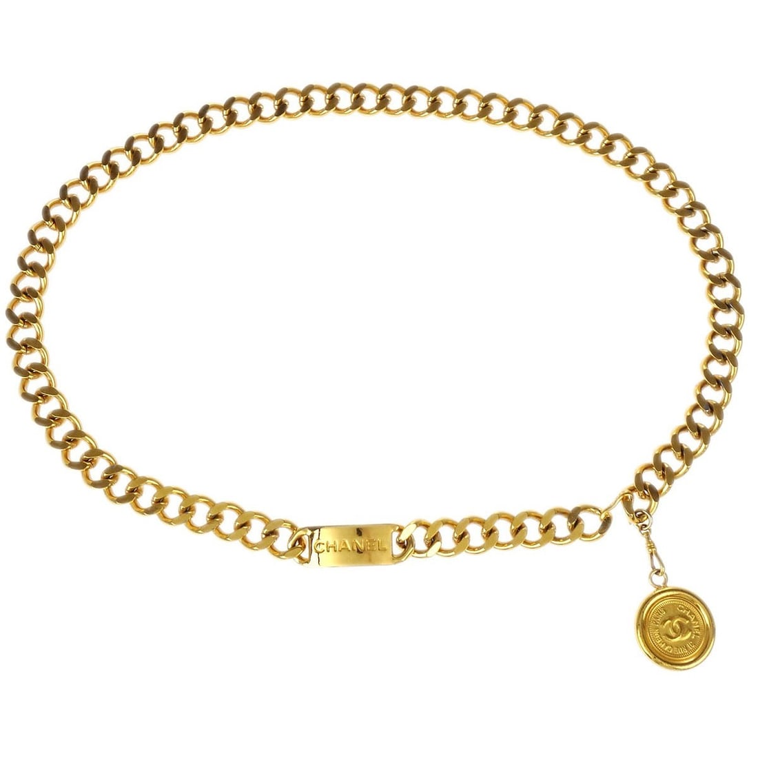 Gold Chain Link Medallion Belt by Chanel (1 of 1)