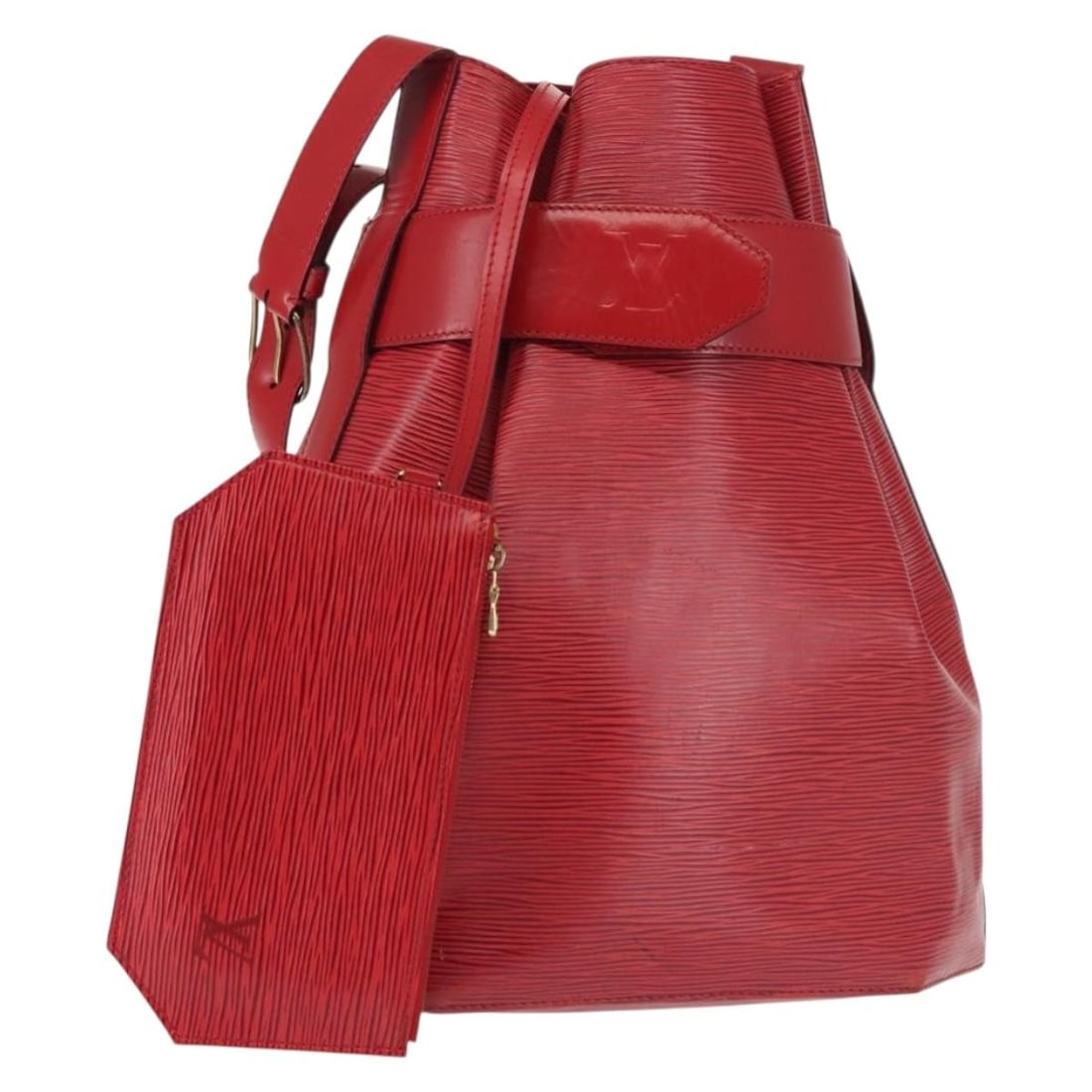 Vintage Red Sac d'Epaule Shoulder Bag by Louis Vuitton: Vintage Red Sac d'Epaule Shoulder Bag by Louis Vuitton This vintage Louis Vuitton Sac d'Epaule handbag features a classic shoulder bag design in a striking red color. It is presented in good condition
