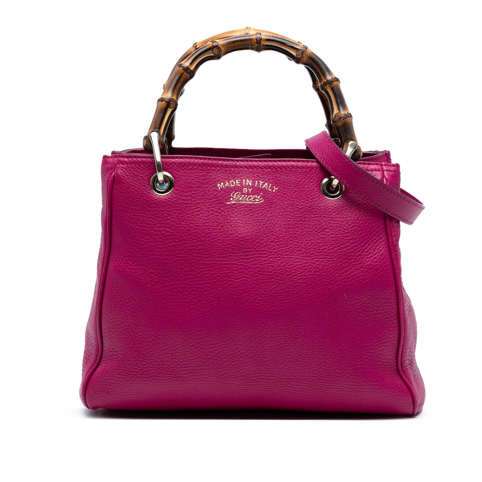 Gucci Small Calfskin Bamboo Shopper Satchel Pink Leather: Gucci Small Calfskin Bamboo Shopper Satchel Pink Leather The Gucci Small Calfskin Bamboo Shopper Satchel is a stylish and functional accessory crafted from high-quality leather. This exquisite bag fea