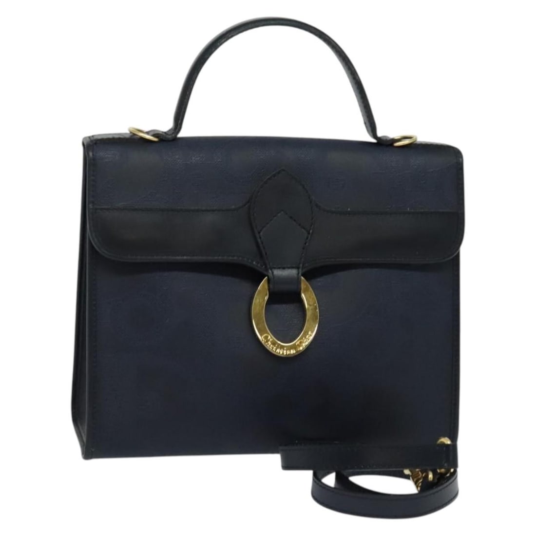 Christian Dior Trotter Canvas Hand Bag PVC Leather Gold Navy Auth: Christian Dior Trotter Canvas Hand Bag PVC Leather Gold Navy Auth Elevate your style with this authentic Christian Dior Trotter Canvas Hand Bag. Crafted from durable PVC leather with a striking gold a