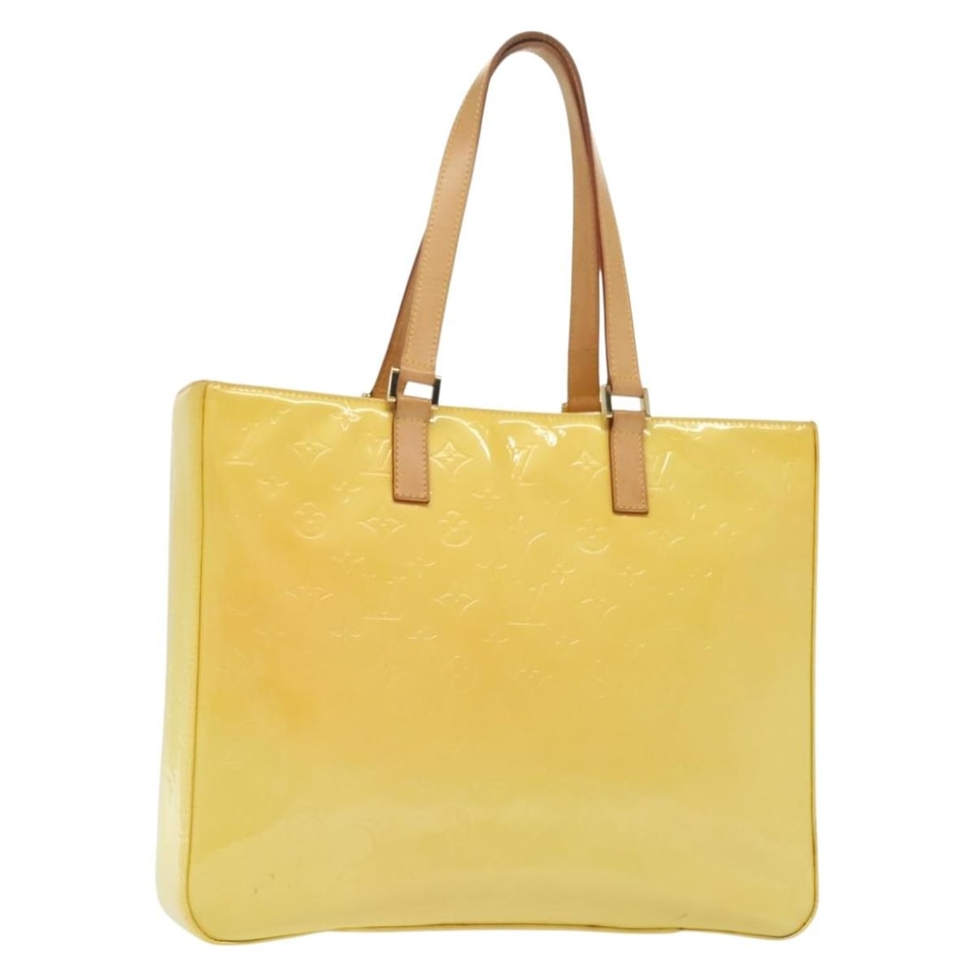 Louis Vuitton Monogram Vernis Columbus Tote Bag Lime Yellow M91047 Auth: Louis Vuitton Monogram Vernis Columbus Tote Bag Lime Yellow M91047 Auth Elevate your style with this authentic LOUIS VUITTON Monogram Vernis Columbus Tote Bag in a vibrant Lime Yellow. Crafted from du