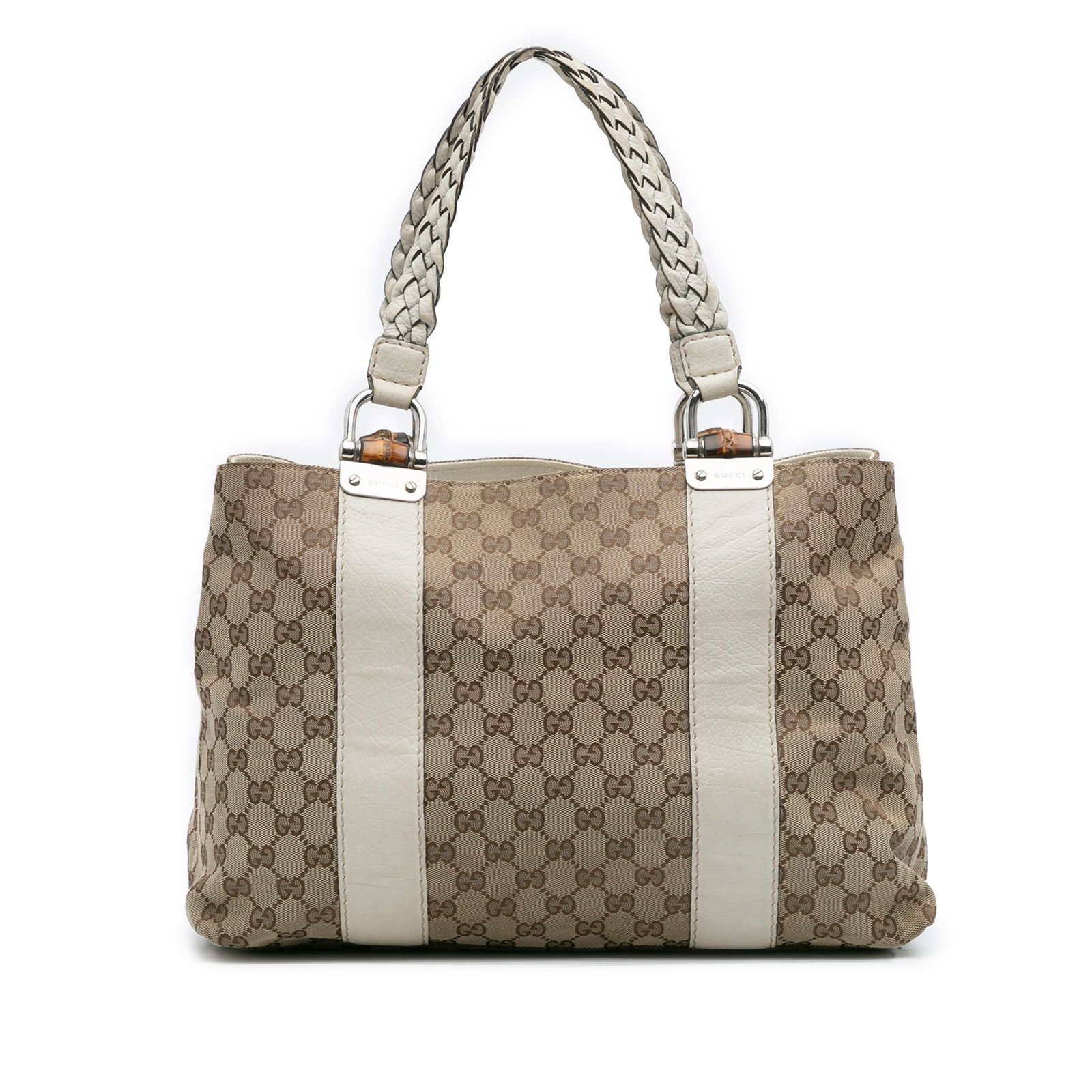 Gucci Medium GG Canvas Bamboo Libeccio Tote Bag Italy (1 of 11)