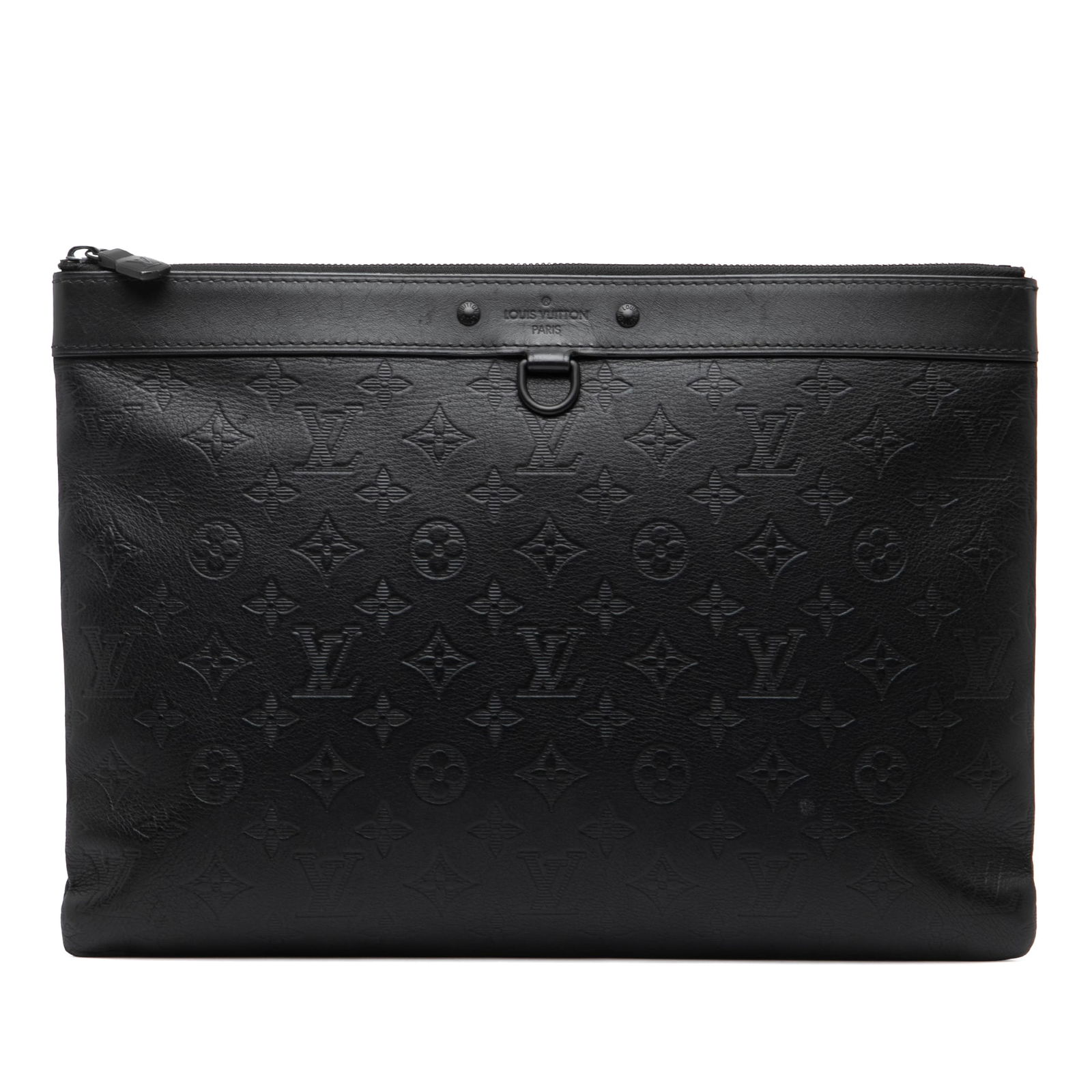 Louis Vuitton Monogram Shadow Discovery Pochette Black Leather Bag: Louis Vuitton Monogram Shadow Discovery Pochette Black Leather Bag The Louis Vuitton Monogram Shadow Discovery Pochette is a stylish and functional accessory crafted from high-quality leather. This po