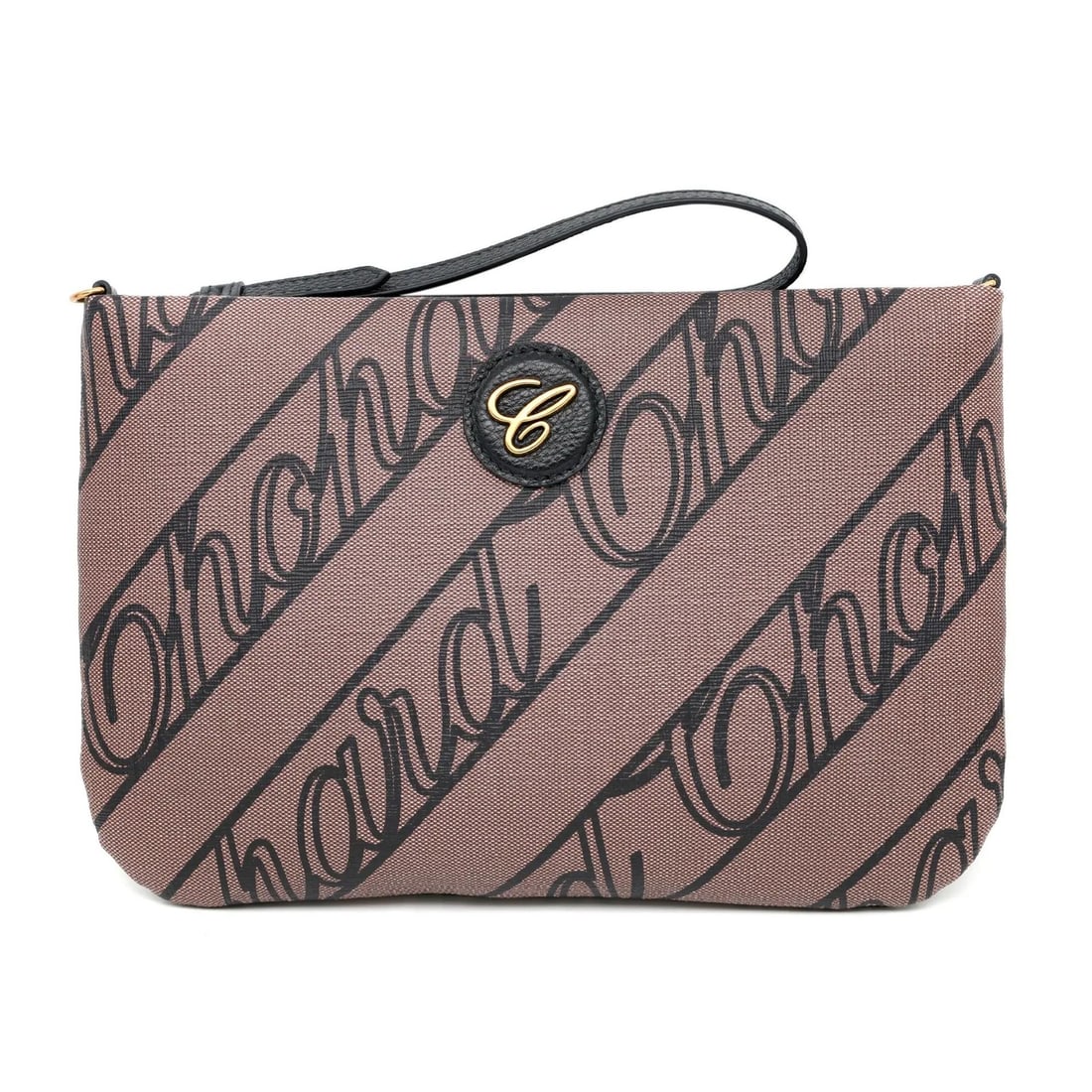Chopard Chopardissimo Brown Canvas Mini Pouch 95000-1214 with Chain Strap: Chopard Chopardissimo Brown Canvas Mini Pouch 95000-1214 with Chain Strap Elevate your accessory collection with the Chopard Chopardissimo Mini Pouch, a stylish and practical handbag crafted from luxu