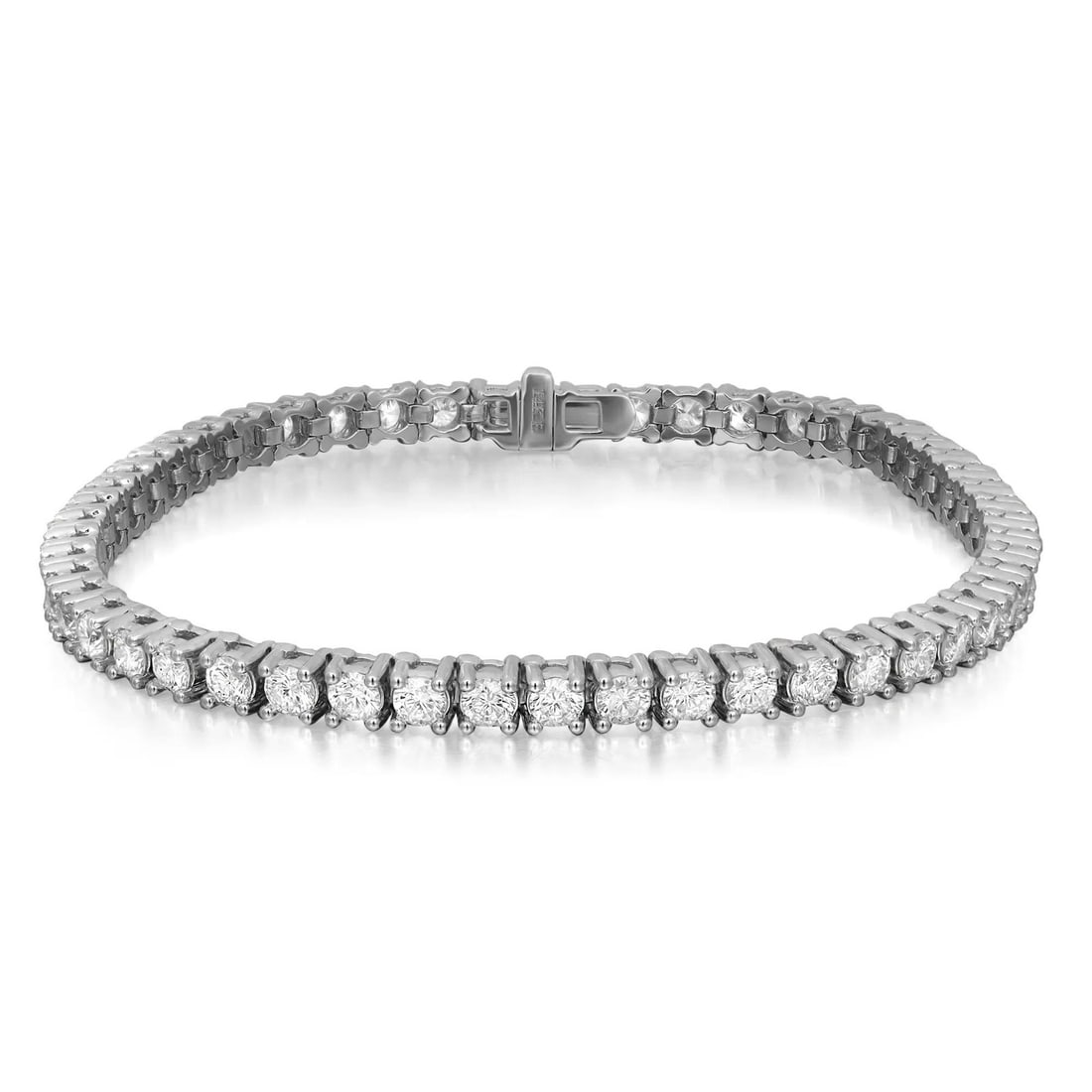 Rachel Koen 14K White Gold Lab Grown Diamond Tennis Bracelet 4.83CTW 51 Diamonds: Rachel Koen 14K White Gold Lab Grown Diamond Tennis Bracelet 4.83CTW 51 Diamonds This exquisite tennis bracelet showcases 51 dazzling round brilliant cut lab grown diamonds, elegantly set in a prong s