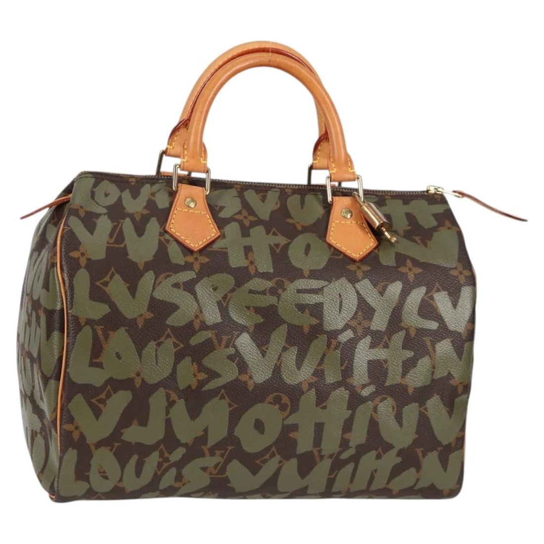 LOUIS VUITTON Monogram Graffiti Speedy 30 Hand Bag Green Khaki M92194 Auth: LOUIS VUITTON Monogram Graffiti Speedy 30 Hand Bag Green Khaki M92194 Auth Elevate your style with the LOUIS VUITTON Monogram Graffiti Speedy 30 Bag, featuring a captivating green and khaki color pale