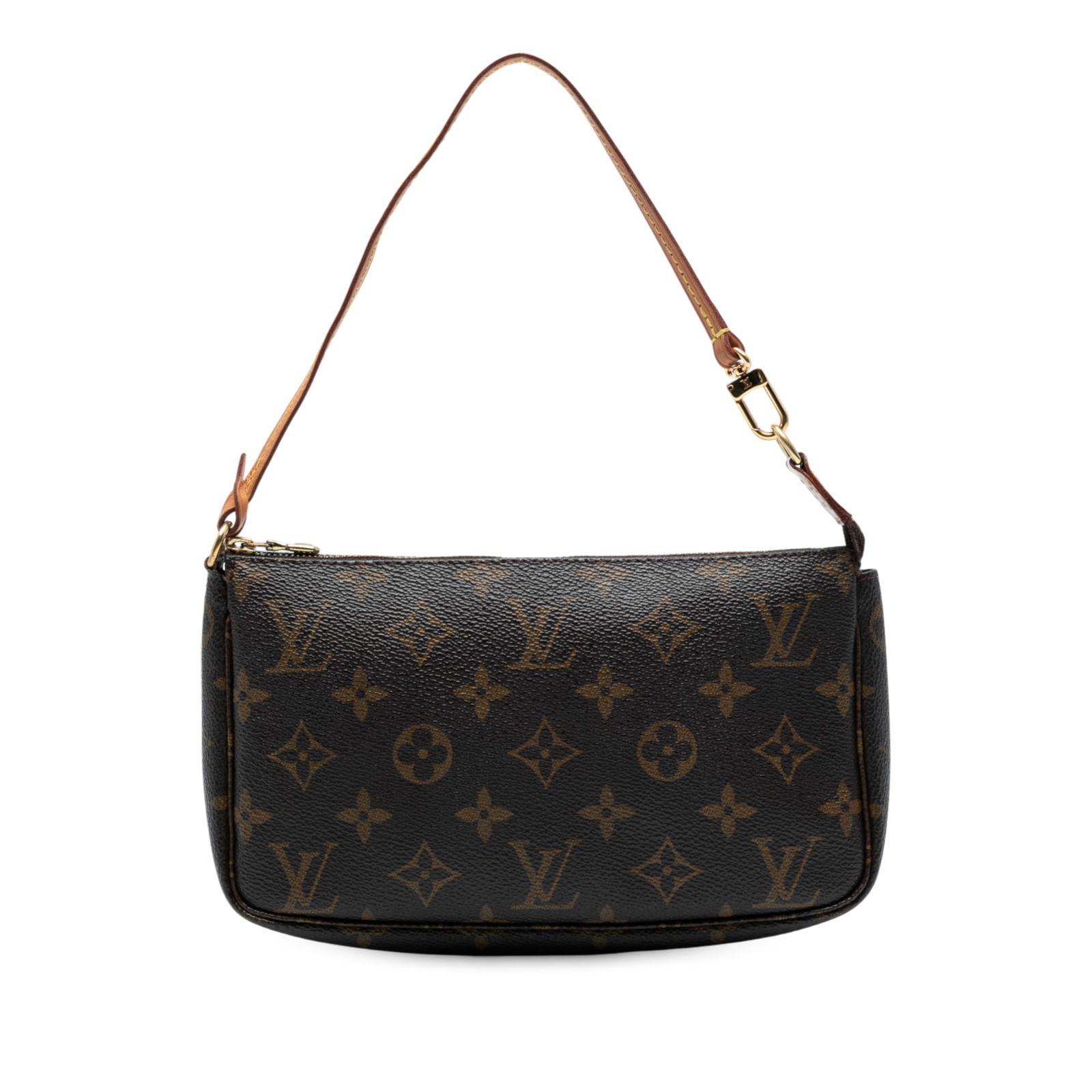 Louis Vuitton Monogram Pochette Accessoires Brown Canvas Bag: Louis Vuitton Monogram Pochette Accessoires Brown Canvas Bag The Louis Vuitton Monogram Pochette Accessoires is a stylish and functional bag crafted from durable monogram canvas. It features a flat va