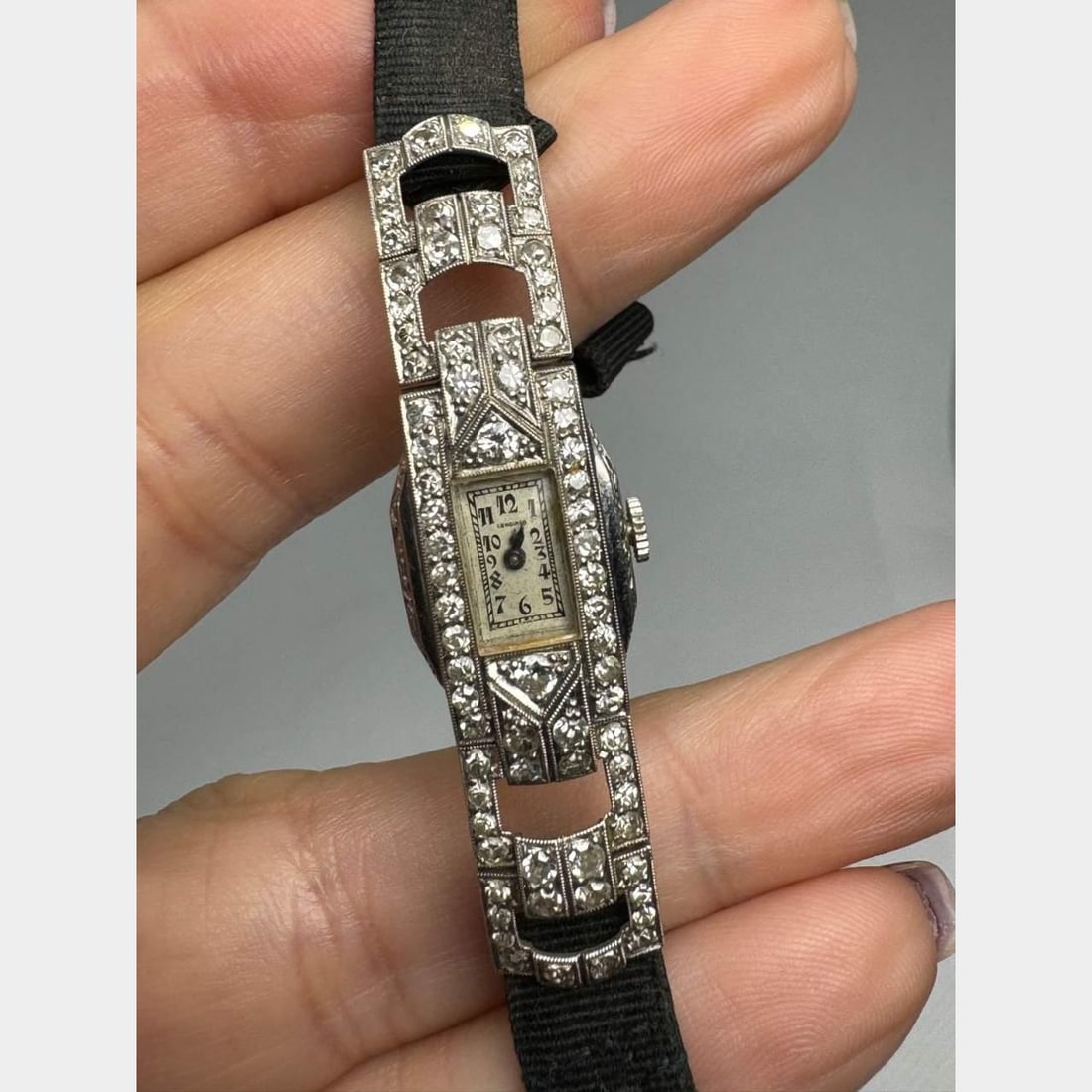 LONGINES Art Deco Platinum Diamond Cocktail Watch 14g Luxury Timepiece (1 of 2)