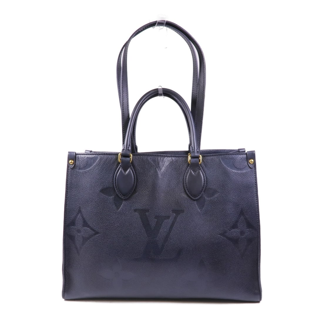 LOUIS VUITTON On The Go MM 2 Way Bag M45595 Monogram Empreinte Black: LOUIS VUITTON On The Go MM 2 Way Bag M45595 Monogram Empreinte Black This Louis Vuitton On The Go MM 2 Way Bag is a stylish and versatile accessory, crafted from high-quality calfskin (cowhide) in a s