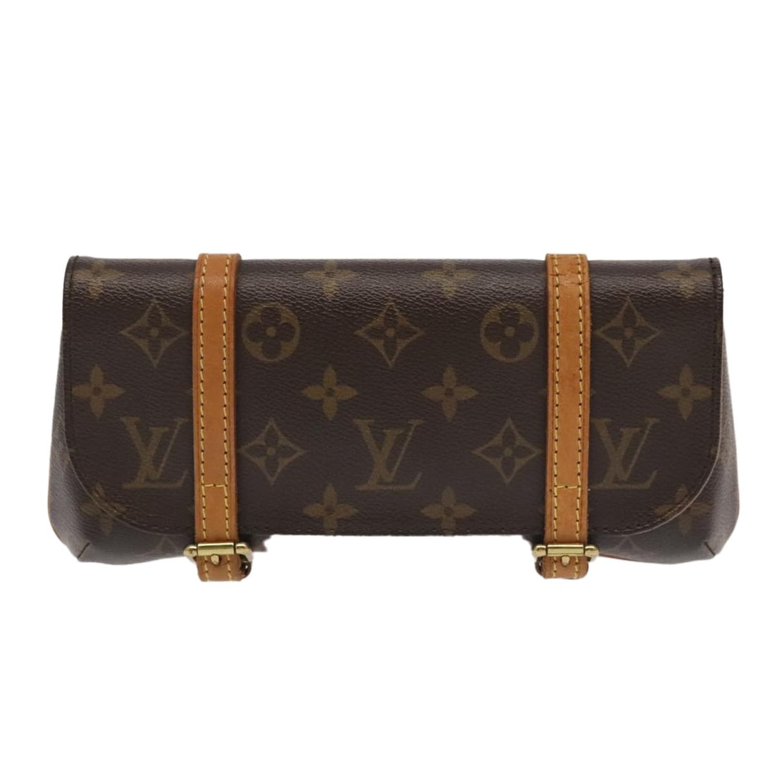 Pochette Marrell bag in brown by Louis Vuitton: Pochette Marrell bag in brown by Louis Vuitton This Louis Vuitton Pochette Marrell bag features a brown exterior with signs of rubbing and slight loss of shape. The leather shows evidence of sunburn,