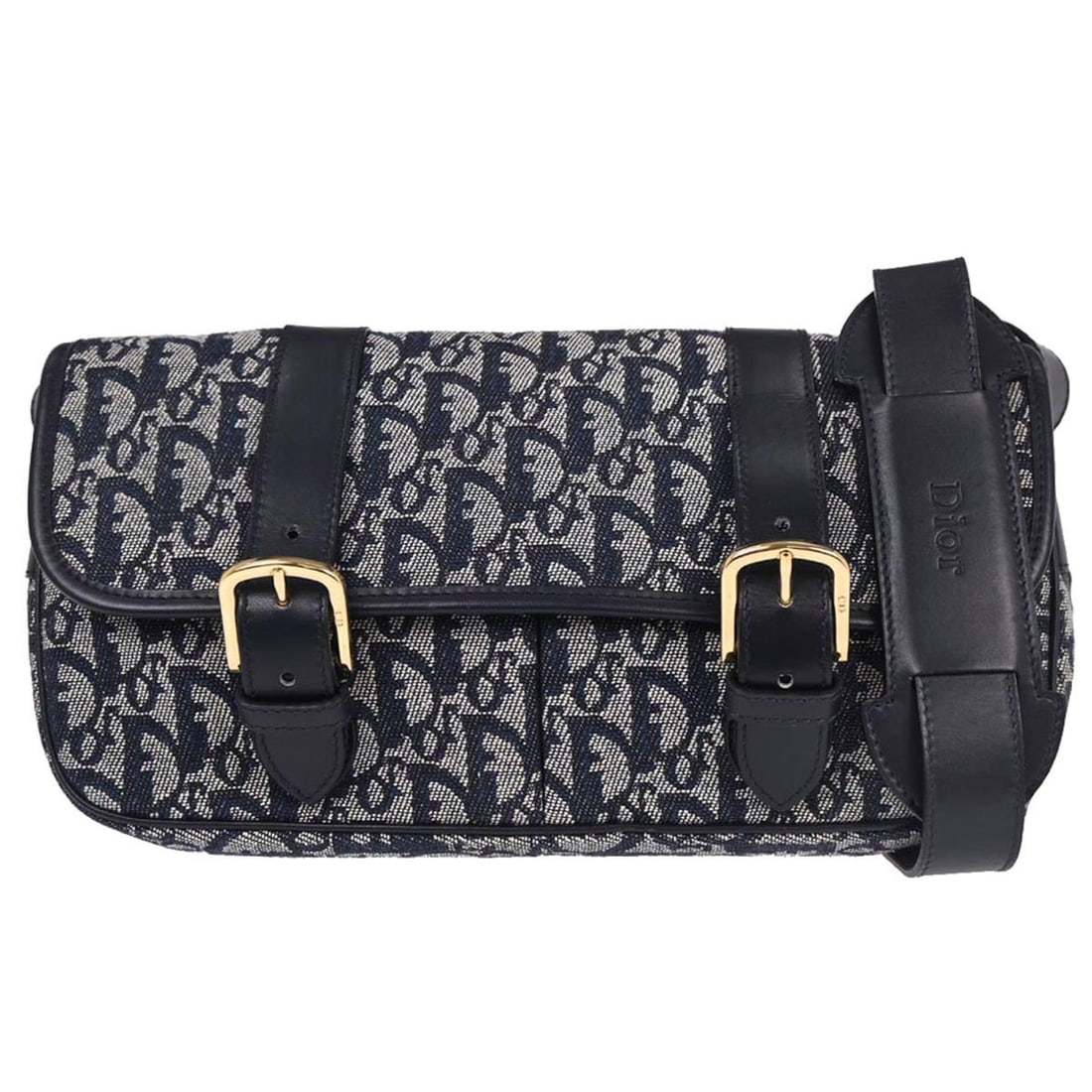 Dior Trotter Navy Canvas Medium Shoulder Bag RU0042: Dior Trotter Navy Canvas Medium Shoulder Bag RU0042 This medium Christian Dior Trotter shoulder bag features a navy canvas exterior with a classic shoulder strap design. The bag is part of the Christi