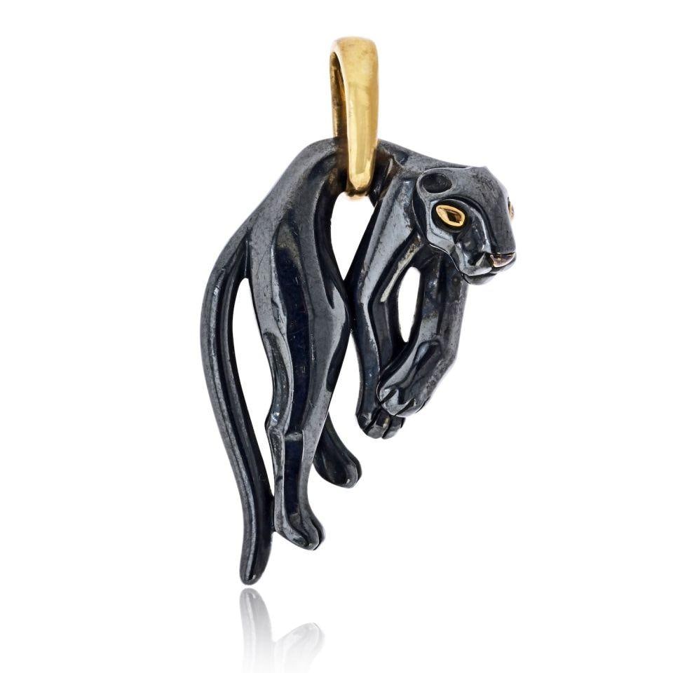 Panthere Style 18K Yellow Gold Sylverium Pendant by Cartier (1 of 4)