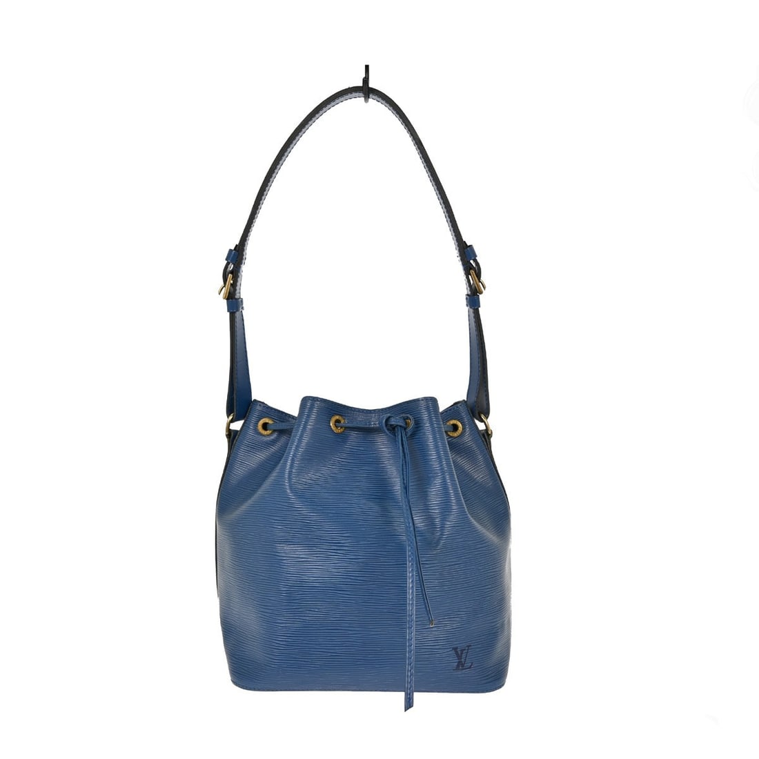 Louis Vuitton Petite Noe Epi Blue Medium Shoulder Bag M44105: Louis Vuitton Petite Noe Epi Blue Medium Shoulder Bag M44105 This Louis Vuitton Petite Noe shoulder bag features the brand's signature blue Epi leather with an adjustable strap and a convenient drawst