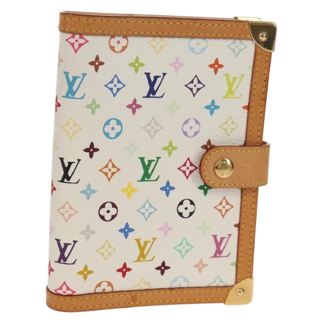 Authentic LOUIS VUITTON Multicolor Agenda PM Day Planner Cover White R21074: Authentic LOUIS VUITTON Multicolor Agenda PM Day Planner Cover White R21074 This Louis Vuitton Multicolor Agenda PM Day Planner Cover is a stylish and functional accessory crafted from Monogram Multic