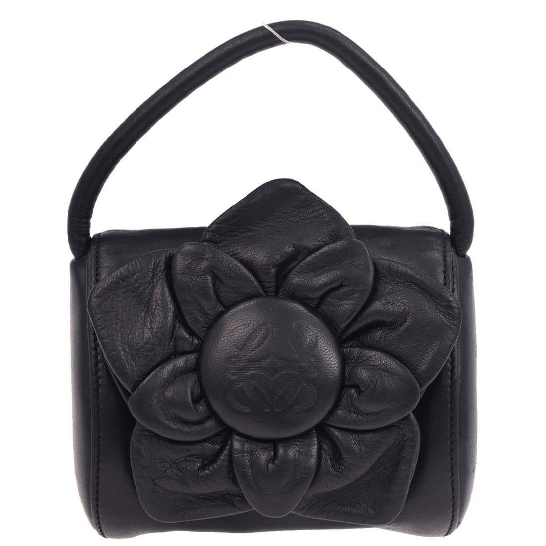 Loewe Navy Leather Mini Top Handle Handbag: Loewe Navy Leather Mini Top Handle Handbag Elevate your accessory collection with this Loewe Navy Leather Handbag. This mini top handle bag features a sleek and sophisticated design, perfect for addin