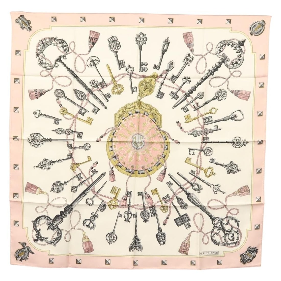 HERMES Carre 90 Pink Silk Scarf Authentic France (1 of 14)