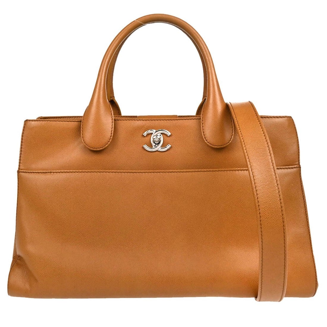 Chanel Brown Calfskin Executive Cerf Tote Bag 14x9 Turn Lock (1 of 11)