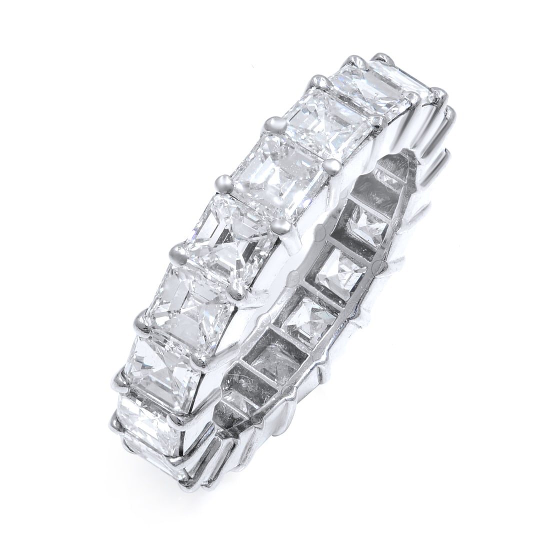 Rachel Koen 5.07ct Asscher Cut Diamond Eternity Band Ring Platinum Size 7 (1 of 6)
