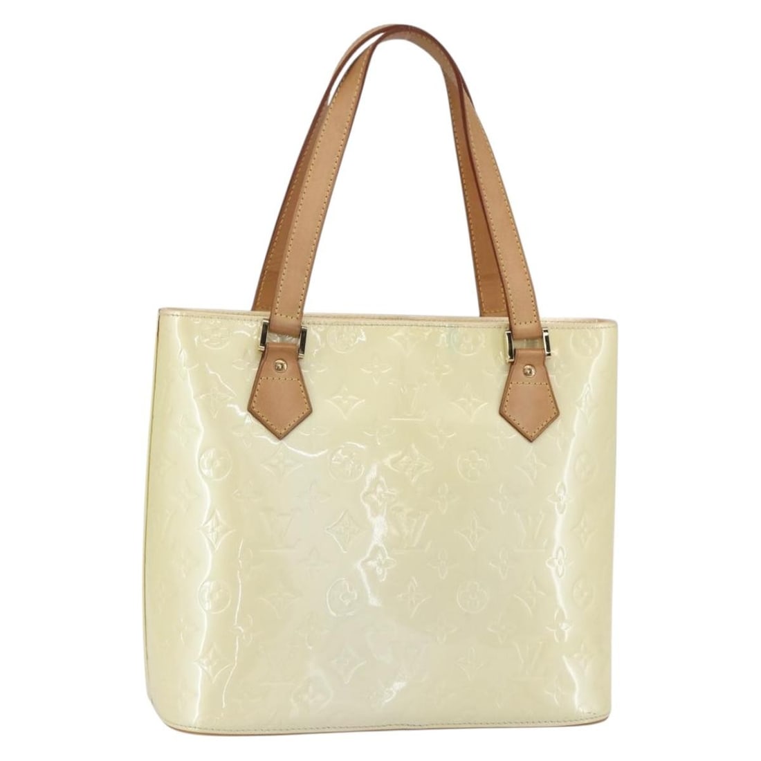 LOUIS VUITTON Monogram Vernis Houston Hand Bag Lime Yellow M91055 Auth: LOUIS VUITTON Monogram Vernis Houston Hand Bag Lime Yellow M91055 Auth This stylish LOUIS VUITTON Monogram Vernis Houston Hand Bag is crafted from high-quality patent leather in a vibrant lime yellow