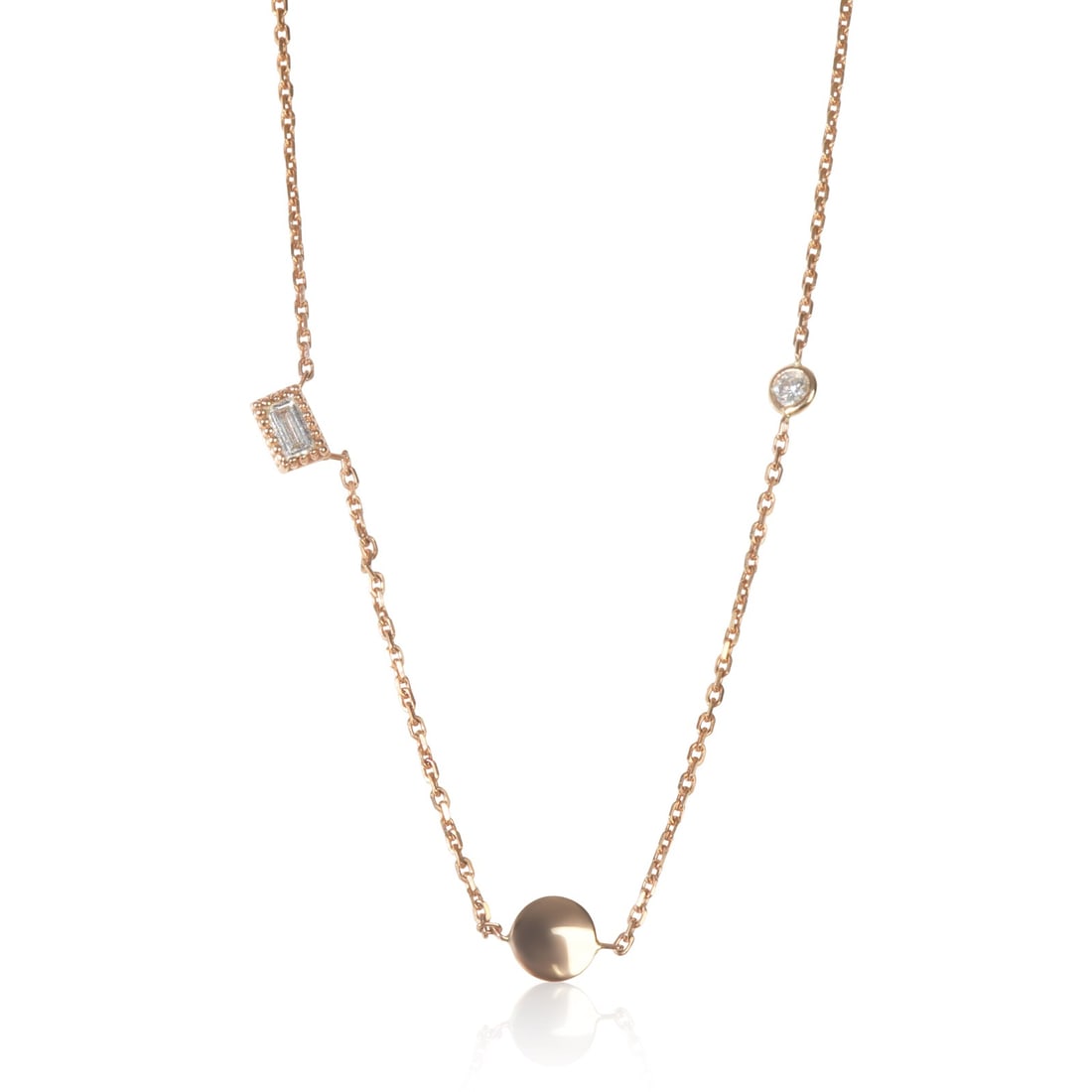 14K Rose Gold Diamond Pendant 0.16ct Unisex Jewelry (1 of 3)