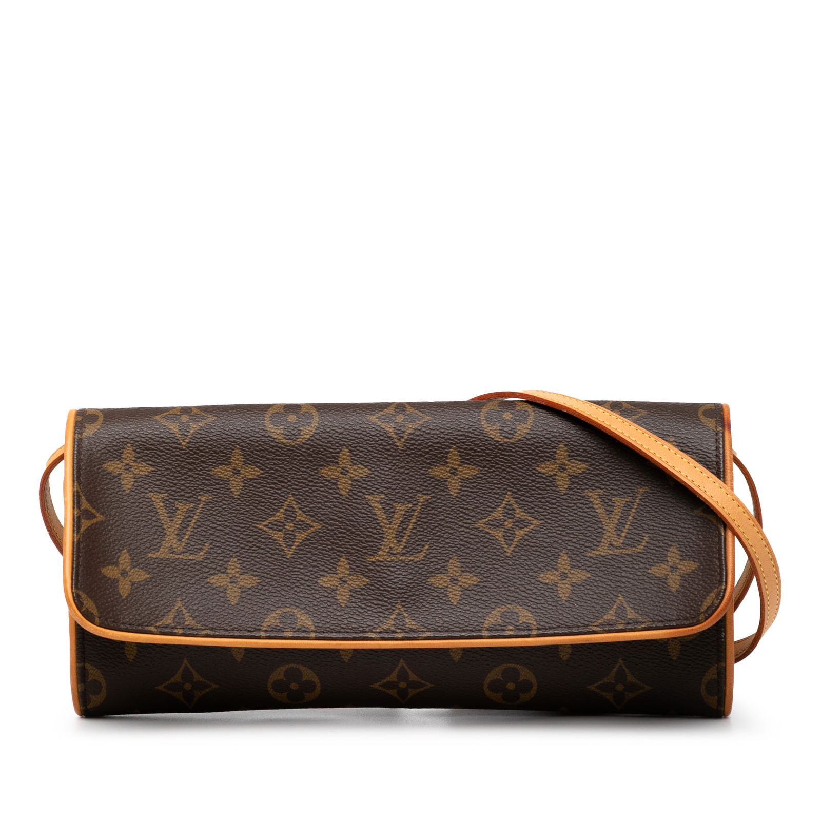 Louis Vuitton Monogram Pochette Twin GM Brown Canvas Bag: Louis Vuitton Monogram Pochette Twin GM Brown Canvas Bag The Louis Vuitton Monogram Pochette Twin GM is a stylish and practical bag crafted from durable monogram canvas with vachetta leather trim. Thi