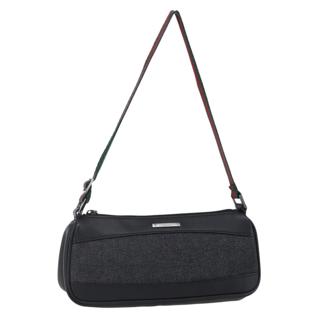GUCCI Web Sherry Line Canvas Pouch Black Red Green 92820 Auth: GUCCI Web Sherry Line Canvas Pouch Black Red Green 92820 Auth Introducing the GUCCI Web Sherry Line Accessory Pouch, a stylish and functional addition to your collection. Crafted in Italy, this pouch