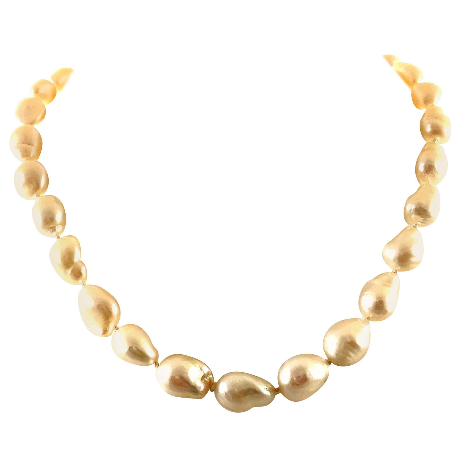 Art Deco White Gold Fresh Water Pearl Necklace with Diamonds (1 of 5)
