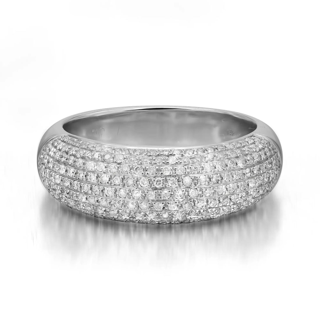 Rachel Koen 0.69ct Pave Diamond Band Ring 14K White Gold Size 8 (1 of 4)