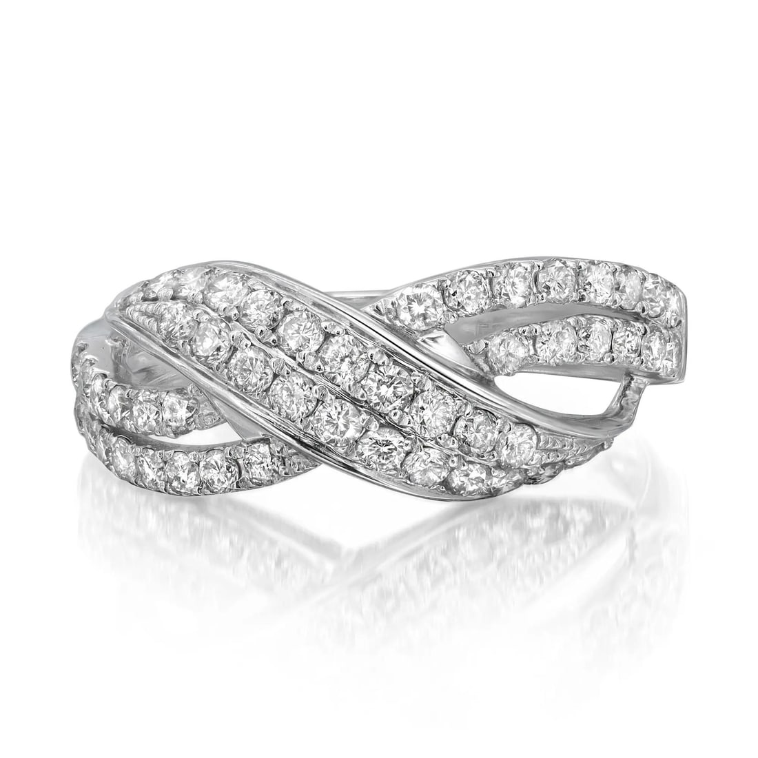 Rachel Koen 0.88ct Round Cut Diamond Ring in 14K White Gold Size 7.75 (1 of 5)