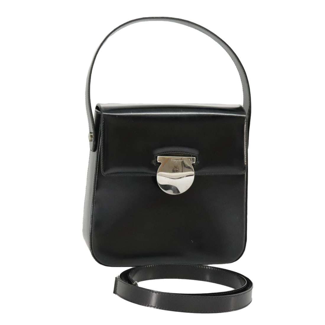 Gancini Black Handbag by Salvatore Ferragamo (1 of 1)
