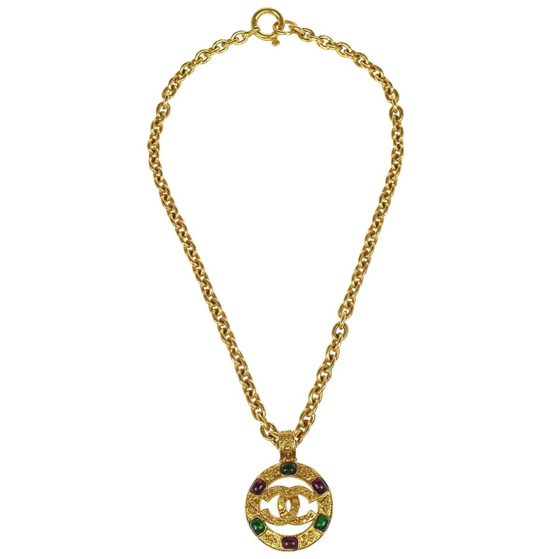Chanel Gripoix Gold-Plated Chain Pendant Necklace 94A (1 of 4)