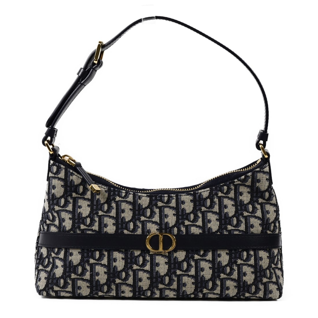 Dior 30 Montaigne Mini Hobo Blue Canvas Shoulder Bag with Gold Hardware: Dior 30 Montaigne Mini Hobo Blue Canvas Shoulder Bag with Gold Hardware This Christian Dior 30 Montaigne Hobo Mini Shoulder Bag features a blue canvas exterior and gold tone hardware. Made in France,