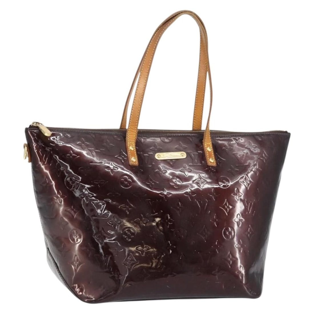 LOUIS VUITTON Monogram Vernis Bellevue GM Tote Bag Amarante M93589 Authentic (1 of 18)