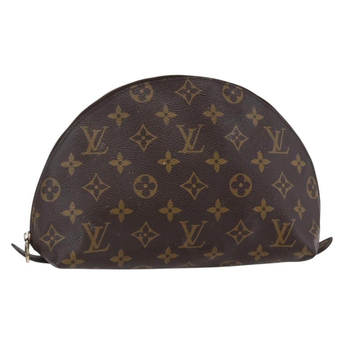LOUIS VUITTON Monogram Cosmetic Pouch M47520 Auth France: LOUIS VUITTON Monogram Cosmetic Pouch M47520 Auth France This authentic Louis Vuitton Monogram Trousse Demi Ronde Cosmetic Pouch (M47520) showcases the brand's iconic monogram canvas, offering both st